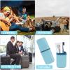 COMNICO Travel Toothbrush Cup Case Portable PP Seal Tooth Brush Holders Cover Multi-Function Toothpaste Storage Container Cup for Home School Camping Business Trip Bathroom (Blue) view 4
