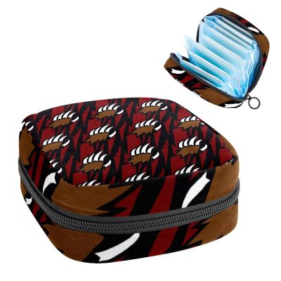 Storage Bag for Sanitary Napkin Pads, Menstrual Cup Pouch, Period Bag Organizer for Feminine Pads Tampons, Grizzly Bear Animal Claw