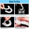 Brigtviee 2 Pairs Snap-On Veneers Teeth In White Silicone,Instant Veneers Dentures,Clip On Veneers Top And Bottom,Clip In Veneers Teeth With Heart Box,- Instant Confidence Enhancer For Men Women view 4