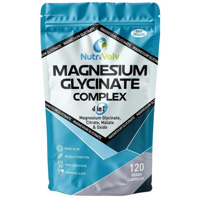 Magnesium Glycinate 4-in-1 Complex 1900mg | 446mg Elemental Magnesium Super Strength Supplement as Glycinate, Citrate, Malate, Oxide | 120 Capsules | High Absorption | Vegan UK Made