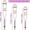 1 Pair Medical Aluminum Crutches Assistive Crutches 9 Levels Height Adjustable Adult Crutches Weight Capacity 200 Lbs view 4