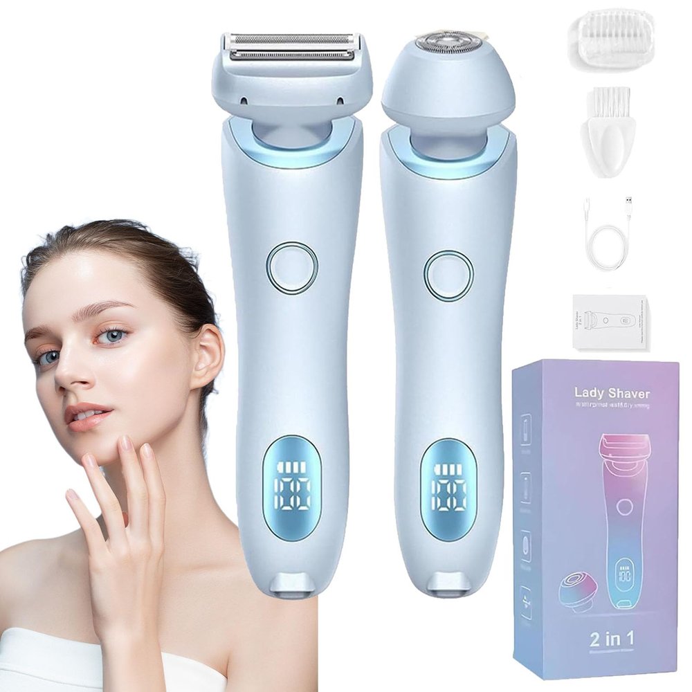 Brazilian Shaver, 2024 New Brazilian Shavers, 2 in 1 Electric Shaver Razors for Women, Wet Dry Shaver Women, Effortlessly Achieve Touchably Soft Skin (B)