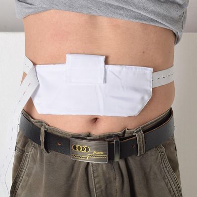 Dremdo Peritoneal Dialysis Conduit Belt, Catheter Fixation Device Abdominal Dialysis Belt, Adjustable Protector Belt with Slits Pouch for Secure Dialysis Line & Peg G Feeding Tube,White