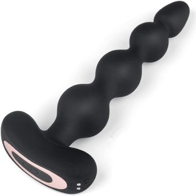 Premium Silicone Waterproof Vibrating Anal Beads 9 Frequency Modes, USB Rechargeable, Prostate Massager for Men and Women, G-Spot and Clitoris Stimulation