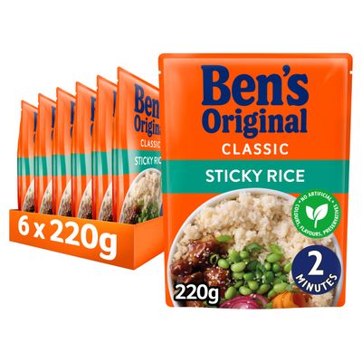 Ben's Original Sticky Rice Microwave Rice, Bulk Multipack 6 x 220g