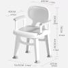 Cenz-888 Bathroom Seat Shower Chair for Inside Shower with Back and Arm, Waterproof Bathroom Shower Stool with Storage Shelf, Safe & Stable for Seniors Adults Disabled Men Women(Gris) view 2