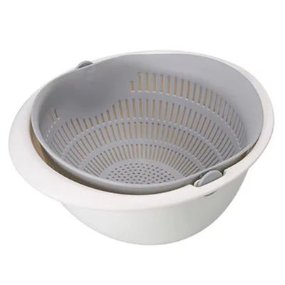 AD-BCrbgen Multifunctional drain basket Colander Fruit & Vegetable Wash Basin Large Capacity Wash Basin Fruit Wash Basin Food Filter Ideal for draining pasta vegetables and fruits(Grey)