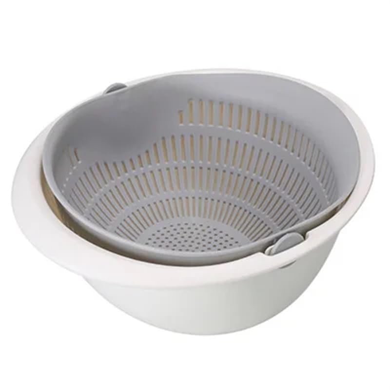 AD-BCrbgen Multifunctional drain basket Colander Fruit & Vegetable Wash Basin Large Capacity Wash Basin Fruit Wash Basin Food Filter Ideal for draining pasta vegetables and fruits(Grey)