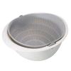 AD-BCrbgen Multifunctional drain basket Colander Fruit & Vegetable Wash Basin Large Capacity Wash Basin Fruit Wash Basin Food Filter Ideal for draining pasta vegetables and fruits(Grey) view 1
