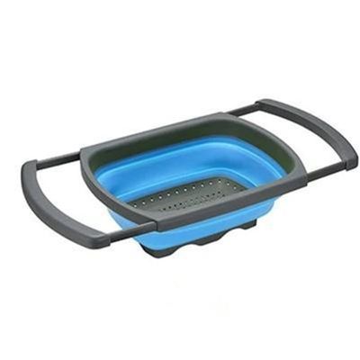 AD-BCrbgen Multifunctional drain basket Colander Fruit & Vegetable Wash Basin Large Capacity Wash Basin Fruit Wash Basin Food Filter Ideal for draining pasta vegetables and fruits(Blue)