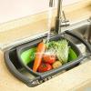 AD-BCrbgen Multifunctional drain basket Colander Fruit & Vegetable Wash Basin Large Capacity Wash Basin Fruit Wash Basin Food Filter Ideal for draining pasta vegetables and fruits(Blue) view 2