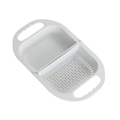 AD-BCrbgen Multifunctional drain basket Colander Fruit & Vegetable Wash Basin Large Capacity Wash Basin Fruit Wash Basin Food Filter Ideal for draining pasta vegetables and fruits(White)
