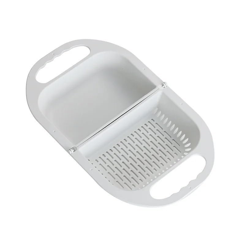 AD-BCrbgen Multifunctional drain basket Colander Fruit & Vegetable Wash Basin Large Capacity Wash Basin Fruit Wash Basin Food Filter Ideal for draining pasta vegetables and fruits(White)