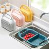 AD-BCrbgen Multifunctional drain basket Colander Fruit & Vegetable Wash Basin Large Capacity Wash Basin Fruit Wash Basin Food Filter Ideal for draining pasta vegetables and fruits(White) view 2