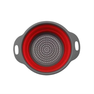 AD-BCrbgen Multifunctional drain basket Colander Fruit & Vegetable Wash Basin Large Capacity Wash Basin Fruit Wash Basin Food Filter Ideal for draining pasta vegetables and fruits(Red small)