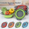 AD-BCrbgen Multifunctional drain basket Colander Fruit & Vegetable Wash Basin Large Capacity Wash Basin Fruit Wash Basin Food Filter Ideal for draining pasta vegetables and fruits(Red small) view 2