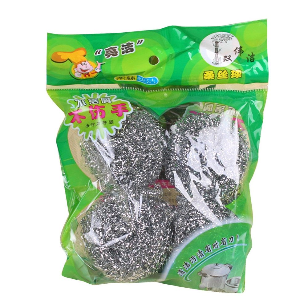 Scrubber with Steel Ball - Steel Wire Cleaning Ball, Steel Wire Cleaning Ball, Multi-Purpose Steel Wire Scrubber, Solid Stainless Steel Scrubber for Dishwashers, Scrubber Ball Made of S