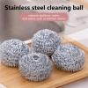 Scrubber with Steel Ball - Steel Wire Cleaning Ball, Steel Wire Cleaning Ball, Multi-Purpose Steel Wire Scrubber, Solid Stainless Steel Scrubber for Dishwashers, Scrubber Ball Made of S view 3