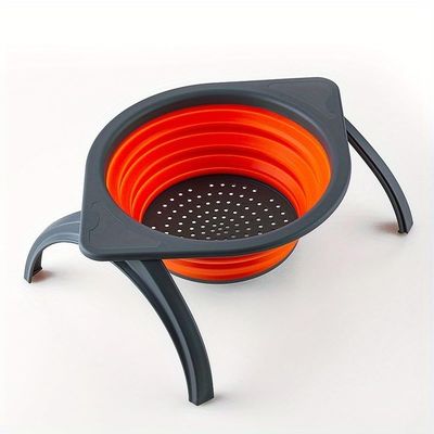 AD-BCrbgen Multifunctional drain basket Colander Fruit & Vegetable Wash Basin Large Capacity Wash Basin Fruit Wash Basin Food Filter Ideal for draining pasta vegetables and fruits(Orange)