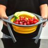AD-BCrbgen Multifunctional drain basket Colander Fruit & Vegetable Wash Basin Large Capacity Wash Basin Fruit Wash Basin Food Filter Ideal for draining pasta vegetables and fruits(Orange) view 2