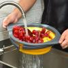 AD-BCrbgen Multifunctional drain basket Colander Fruit & Vegetable Wash Basin Large Capacity Wash Basin Fruit Wash Basin Food Filter Ideal for draining pasta vegetables and fruits(Orange) view 3