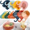 AD-BCrbgen Multifunctional drain basket Colander Fruit & Vegetable Wash Basin Large Capacity Wash Basin Fruit Wash Basin Food Filter Ideal for draining pasta vegetables and fruits(C Blue) view 3