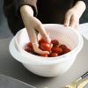 AD-BCrbgen Multifunctional drain basket Colander Fruit & Vegetable Wash Basin Large Capacity Wash Basin Fruit Wash Basin Food Filter Ideal for draining pasta vegetables and fruits(White) view 3