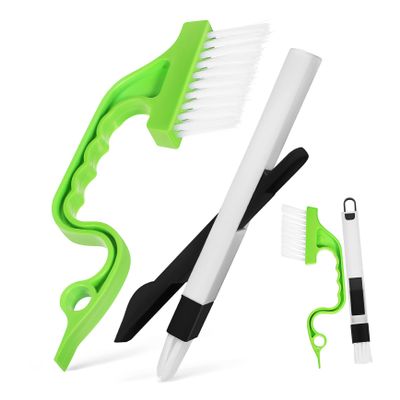 Healeved 4pcs Window Track Cleaning Brush Versatile Groove Cleaning Tools for Dust Removal Homes Offices and Kitchens Includes Handheld Brushes