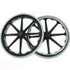 1 pair of 24 inch Wheelchair Wheels,24X1 3/8 Wheelchair Accessories,Flat Free Composite Wheelchair Wheels,grey PU Solid Tires,Walker Wheels,Directional Casters view 1