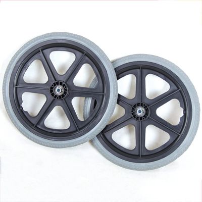 16 Inch Wheelchair Accessories - Rear Wheels Replacement - Solid Tires, Walker Wheels, With 14Mm Mounting Screw, Easy To Install