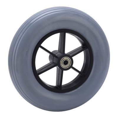 194mm Gray Electric Wheelchair Wheel Non Slip No Noise Stable PU Wheelchair Caster Replacement