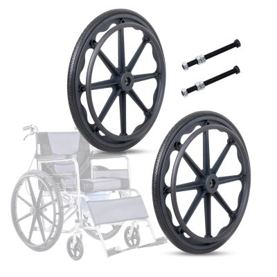 22/24in Wheelchair Rear Wheel, Solid Wheel Replacement Parts, Tires Wheels Assembly, Professional Wheelchair Caster With Hand Push Wheel, For Handicapped Manual Wheelchairs