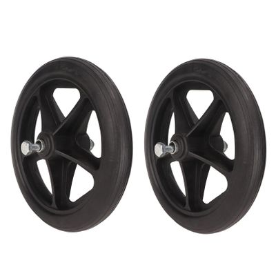 2pcs Front Wheel Replacement for Wheelchair 7in Rubber Wheelchair Wheels, Low Noise Rollator Caster Replacement, Stable Rolling for Wheelchairs and Walkers,6in