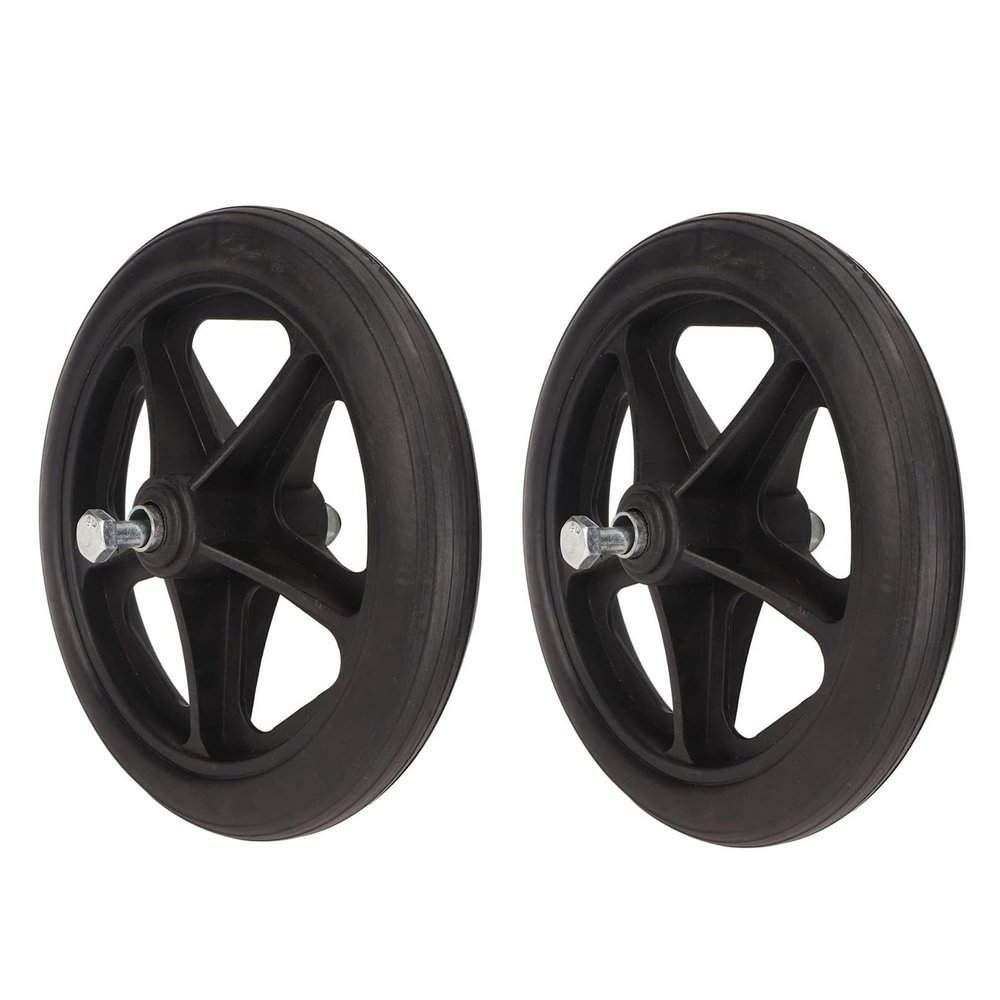 2pcs Front Wheel Replacement for Wheelchair 7in Rubber Wheelchair Wheels, Low Noise Rollator Caster Replacement, Stable Rolling for Wheelchairs and Walkers,6in