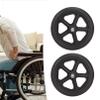 2pcs Front Wheel Replacement for Wheelchair 7in Rubber Wheelchair Wheels, Low Noise Rollator Caster Replacement, Stable Rolling for Wheelchairs and Walkers,6in view 2