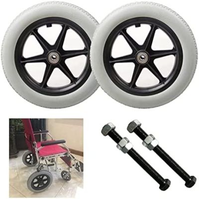 12/300Mm Solid Wheelchair Replacement Wheels, Non-Pneumatic Replacement Wheel for Manual Wheelchair, 12 1/2 X 2 1/4 Non-Slip Rubber Wheelchair Wheels,Gray,35Cm(14Inch)/Grey/35Cm(14Inch)