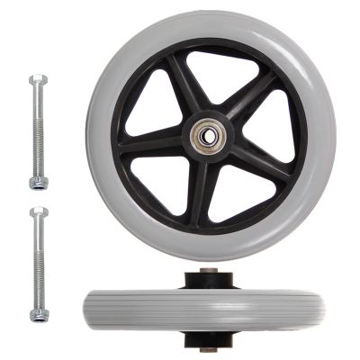 2 Pcs Front Wheelchair Wheel Solid Wheel Replacement, Anti-Slip Rubber Wheel 6 Inch 7 Inch 8 Inch, Wheelchair Caster Wheel, Anti-wear, Non-Slip, For Manual Wheelchairs Rollators Walkers