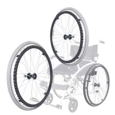 1 Pair Wheelchair Rear Wheel, Replacement Wheel For Rollators, Tires Wheels Assembly, Solid Wheel, Wear-resistant, Built-in Ball Bearings, UniversalFor Wheelchair Accessories Parts