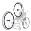1 Pair Wheelchair Rear Wheel, Replacement Wheel For Rollators, Tires Wheels Assembly, Solid Wheel, Wear-resistant, Built-in Ball Bearings, UniversalFor Wheelchair Accessories Parts view 1