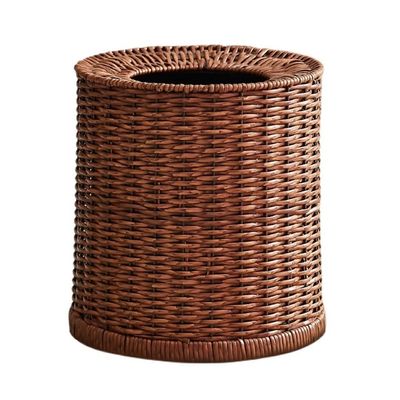 ZHXQRP Round and oval wicker waste bins with removable liner. Organizer for bathroom, kitchen, bedroom, home, and office.,23 * 26cm/9 * 10.2in