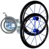 24in Wheelchair Replacement Rear Wheels 2 Pcs Quick-release Wheels For Wheelchairs, Aluminum Wheel 1/2" (12.7mm) Bearing, Pneumatic Tires, Wheelchair Wheel Replacement(Blue) view 1