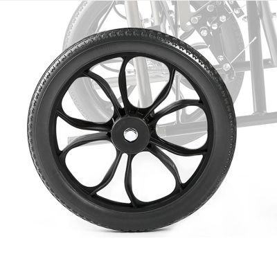 14in Wheelchair Rear Wheel Replacement(Each), Single Rear Wheelchair Caster Wheel, Bearing 1/2", Black (Size : 1 unit)