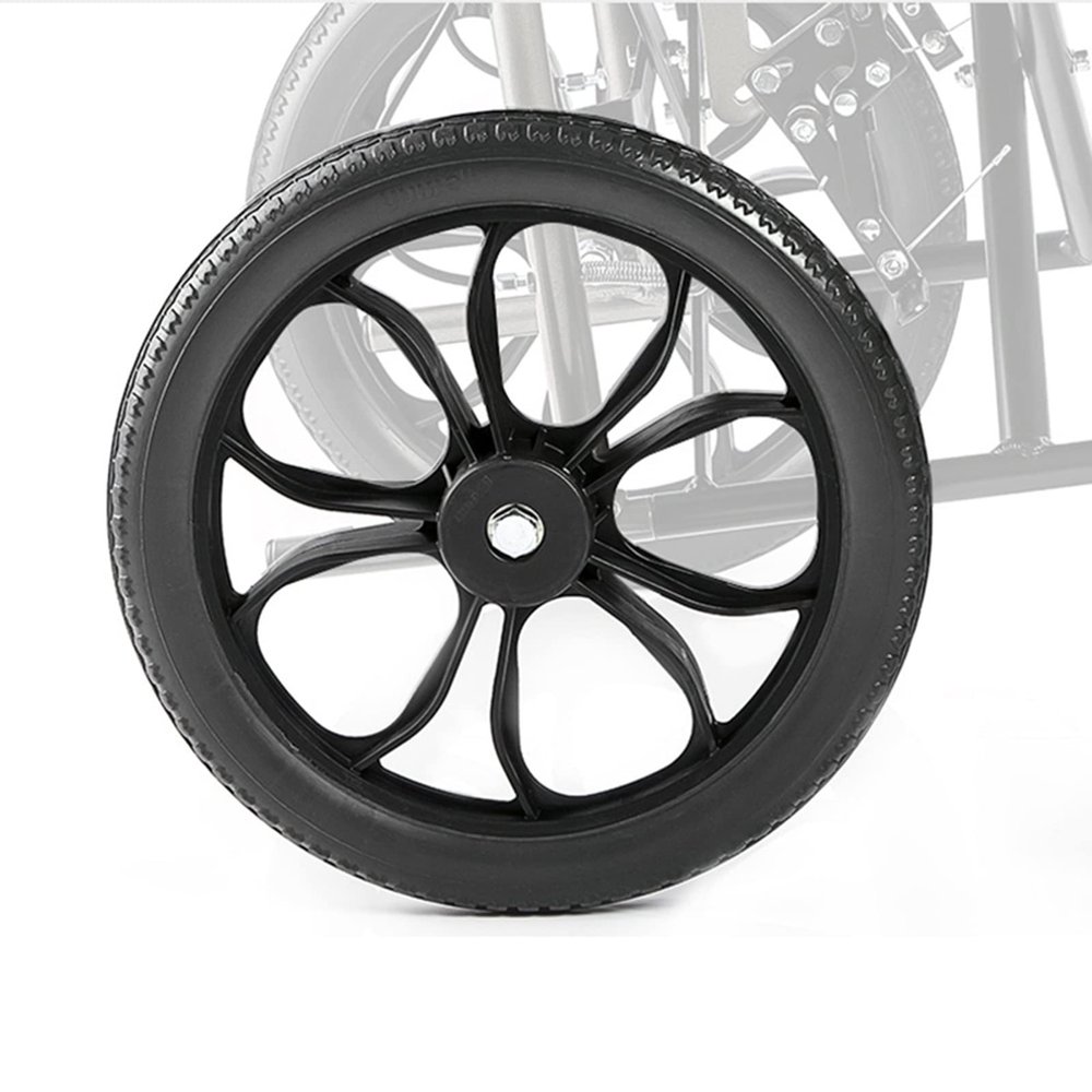 14in Wheelchair Rear Wheel Replacement(Each), Single Rear Wheelchair Caster Wheel, Bearing 1/2", Black (Size : 1 unit)