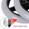 2 Pcs Wheelchair Casters, 6" 7" 8" Solid Wheel Replacement For Wheelchairs Walker, Black/Grey, Mounting Hole Diameter 0.3", Silence & Anti-wear, Front Wheelchair Wheel Replacement Part view 2
