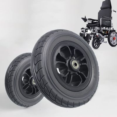 1 Pair Electric Wheelchair Frontor Wheels,Solid Tires Replacement Wheelchair Wheel 8 inch Walkers Anti-Slip Wheels