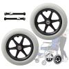 12" Solid PU Rear Caster, Wheel Replacement, With Bearing, Silence, Antiwear, Non-Slip, Wheelchair Rear Wheel, Black Grey (2 Pcs) view 1