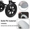 12" Solid PU Rear Caster, Wheel Replacement, With Bearing, Silence, Antiwear, Non-Slip, Wheelchair Rear Wheel, Black Grey (2 Pcs) view 3