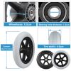 12" Solid PU Rear Caster, Wheel Replacement, With Bearing, Silence, Antiwear, Non-Slip, Wheelchair Rear Wheel, Black Grey (2 Pcs) view 4
