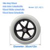 12 Inch Wheelchair Wheels Replacement Manual Wheelchair Wheels Rear Wheel Anti-Puncture Solid Wheel 2 Pieces Grey Rubber Wheel with Screws view 2
