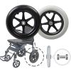 12in Wheelchair Caster Wheel, 2 Pcs Solid PU Rear Caster, Replacement For Manual Wheelchairs Rollators, With Bearing, Silence, Wear-Resistant Wheelchair Rear Caster view 2